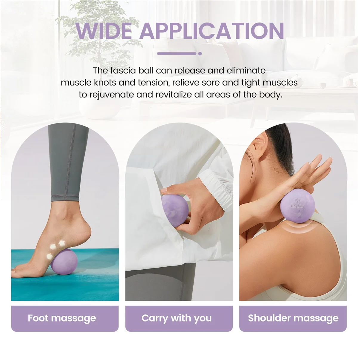 KSONE Lacrosse Massage Ball-Portable Fitness Massage Ball -Muscle Roller-Relaxation Soft Ball 1