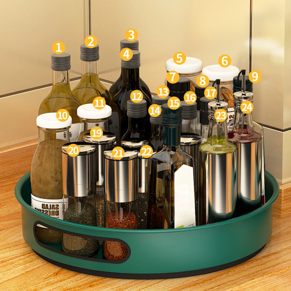 Plateau tournant à épices style Métal organisation cuisine