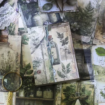 Confezione di carta per album botanico da 160 fogli, senza motivo ripetuto, carta artigianale non appiccicosa per carta artistica per collage di journaling artigianale fai da te
