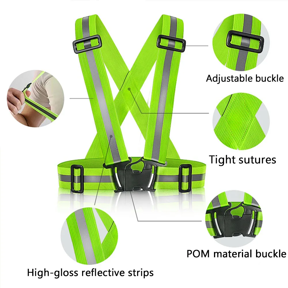 Motorcycle Reflective Clothing Cycling Reflective Clothing Night Running Vest Adjustable Safety Vest Elasticity reflective safety vest