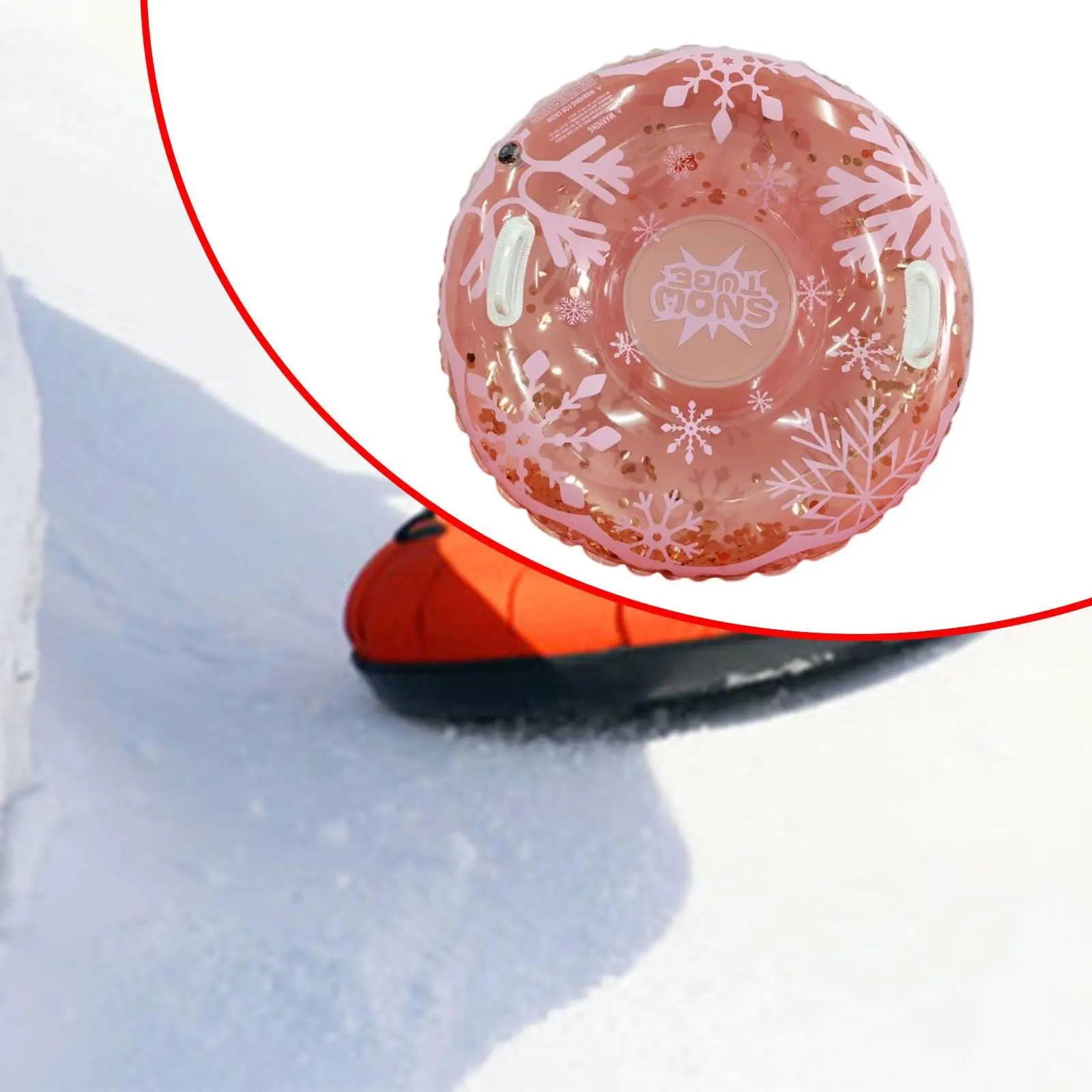 Inflatable Snow Tube Supplies Pink PVC 85cm Dia Accessories Winter Snow Sledding