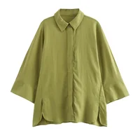 MUJER 2025 Women Pants Sets Oversize Casual Shirt Fashion Linen Set Woman Two Pieces Wide Leg Baggy Pants Suit Summer Outfit - Image 4