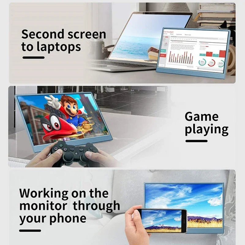 ޴  FHD IPS USB-C C Ÿ  , Ʈ ޴ xbox Switch PS4  ɾ, 144hz ֻ 15.6