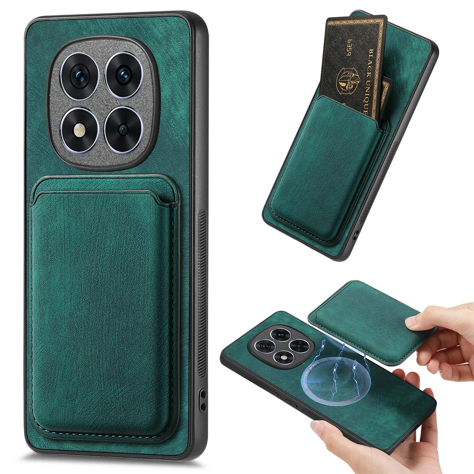 2-in-1 Detachable Leather Wallet with Magnetic Case - Retro Style
