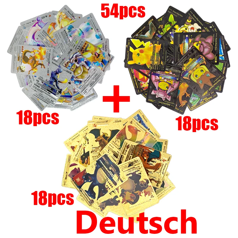 thumbnail image 1 of 81-36 Pcs Cards German Spanish French English Vmax GX Energy Card Pikachu Rare Collection Battle Trainer Boys Gifts Toys, 1 of 5