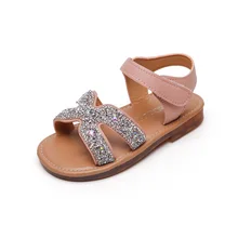 

Fashion Girls Leather Sandals Kids Crystal Beach Sandals Children Summer Shoes 2022 Brand New Rhinestone Glitter Bling 23-33 Hot