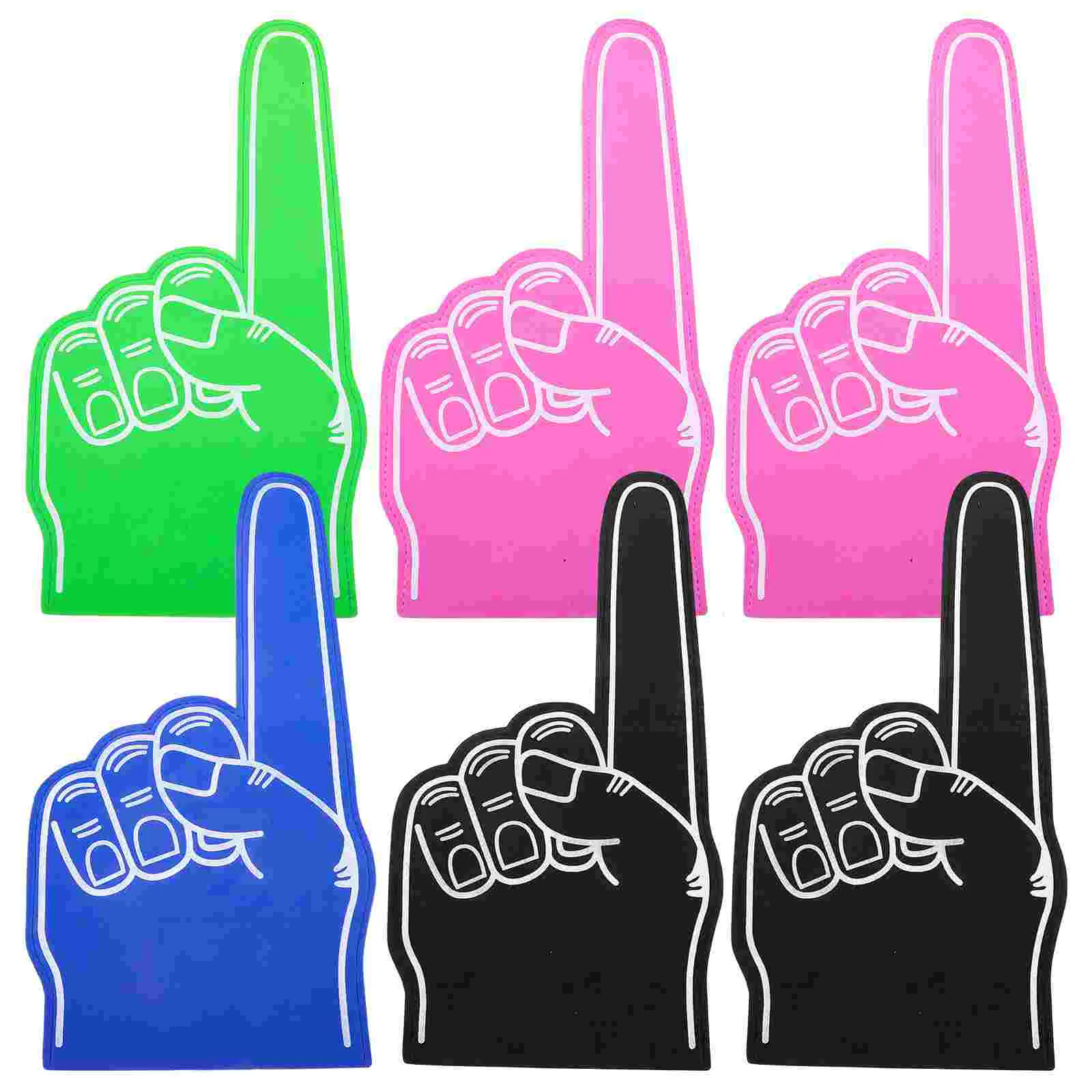 6 Pcs EVA Foam Finger Cheerleading Props Palm Hand Gloves Sports Souvenirs Team Sports Accessories Premium Material Lightweight