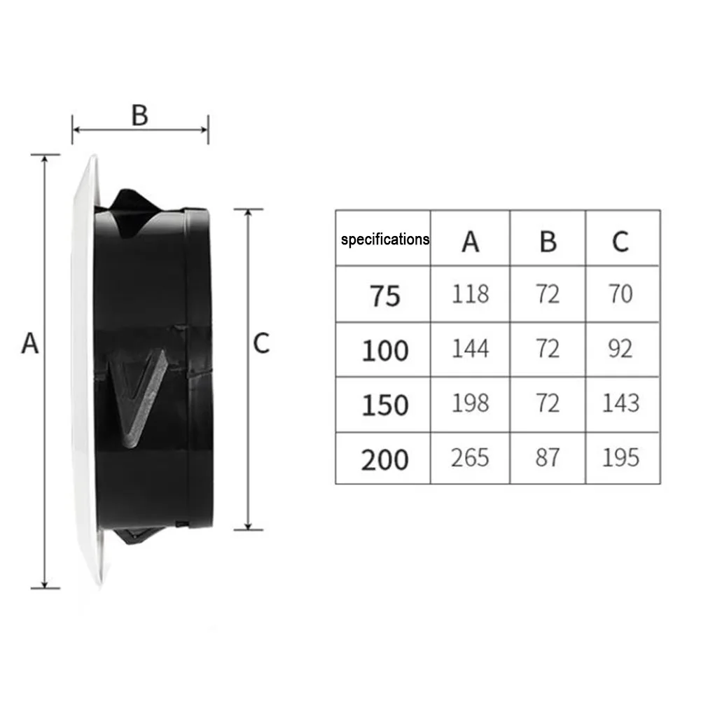 

Ceiling Air Vent Air Vent Cover Ceiling Grill Outlet Round Ventilation Wall Hole Air Vent 75/100/125/150/200mm