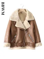 Lokomottiva tal-pil Retro b'ċinturin Irkib Ġakketta tan-Nisa tax-Xitwa Lapel ikkuttunat Saħħan Iswed Zip Chic Female Coat Tops Uellow