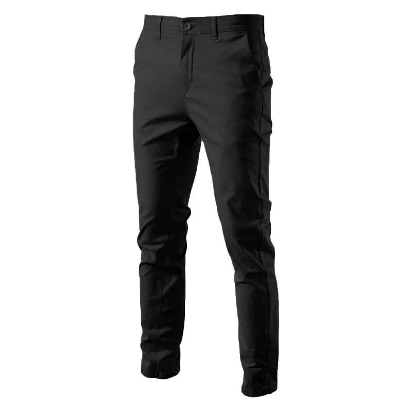 New Spring Autumn Casual Oversize Cotton Men Trousers Solid Color Slim Fit Men's Pants HighQuality Classic Business Man Pants