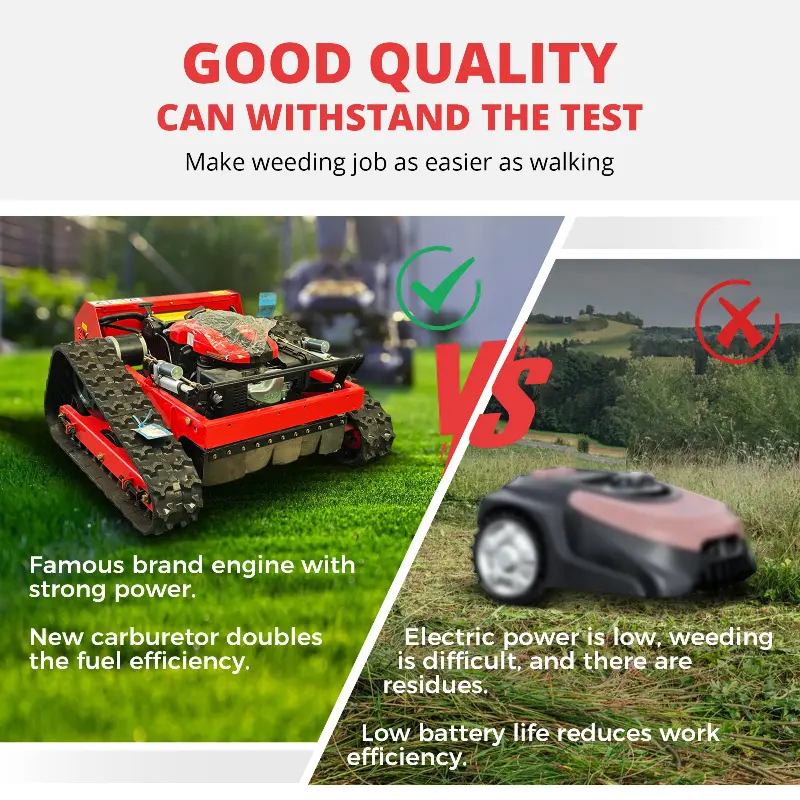 Customized Remote-controlled Lawn Mower，Farm Garden Automatic Crawler Track Lawn Mower Robot, Household High Quality Lawn Mower - Image 5