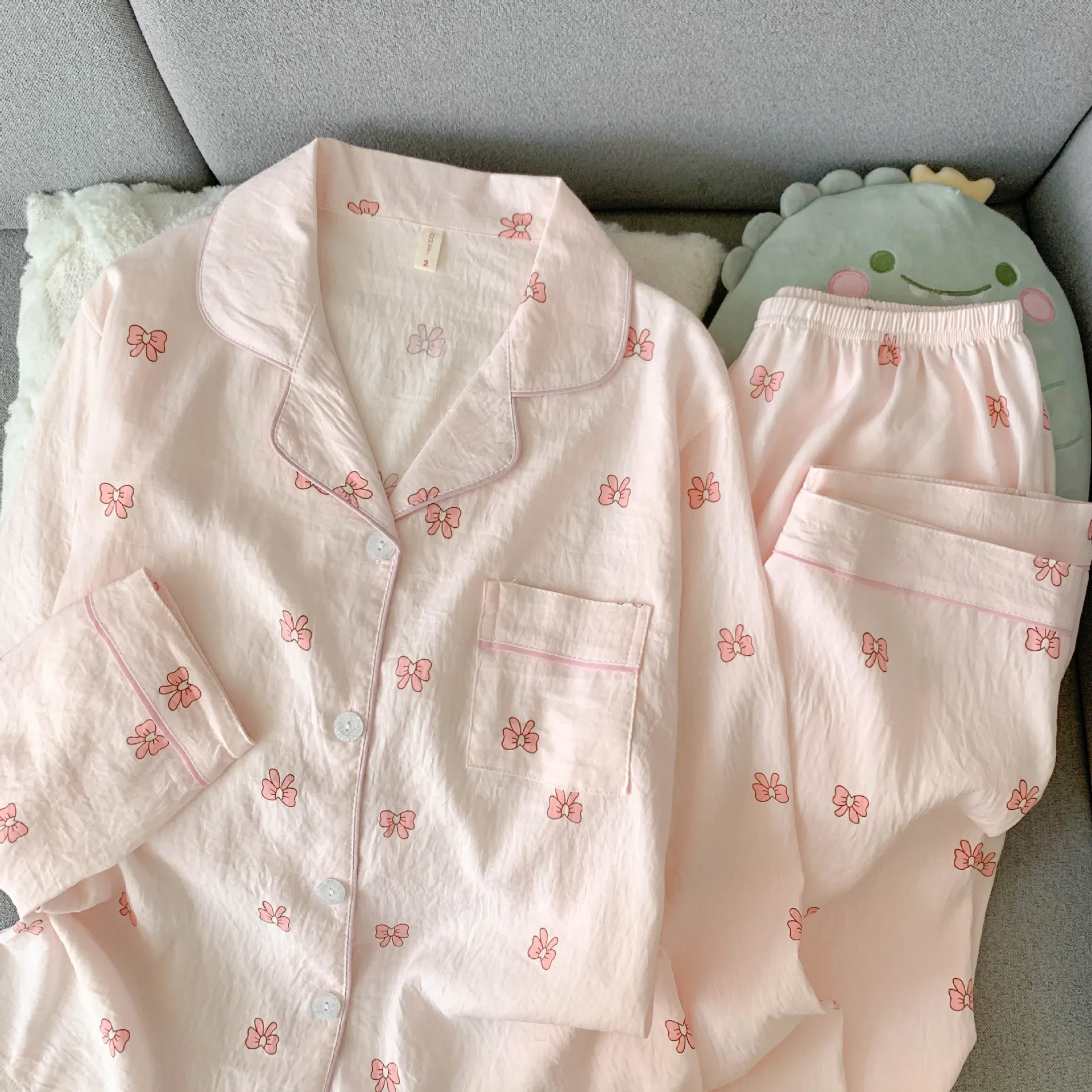 Spring/Autumn New Arrivals: Cloud-Print Cotton Long-Sleeved Pyjama Set for Women Adorable Sweetheart Style Nightwear Homewear Se Sc5185e25f4e3424a8d7410d5a8bf5a15A