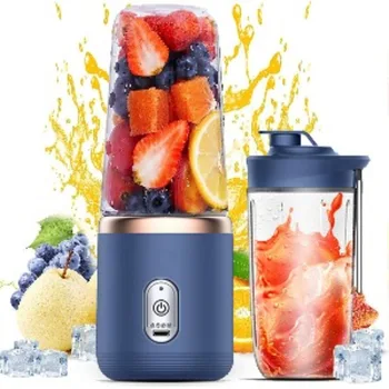 Personal Blender Portable, USB Rechargeable 400ML Mini Blender with 6 Blades, Travel Lid for Smoothie Shake Gym Outdoor 1
