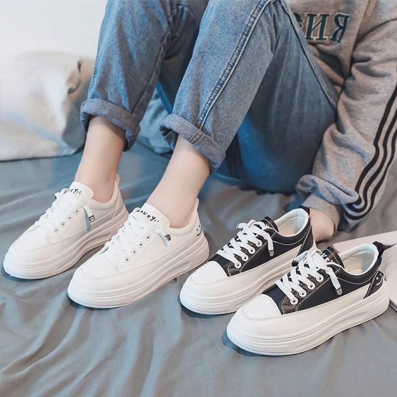Women Spring Platform Sneakers Thick Sole Shoes Fashion Casual Tennis Trainers