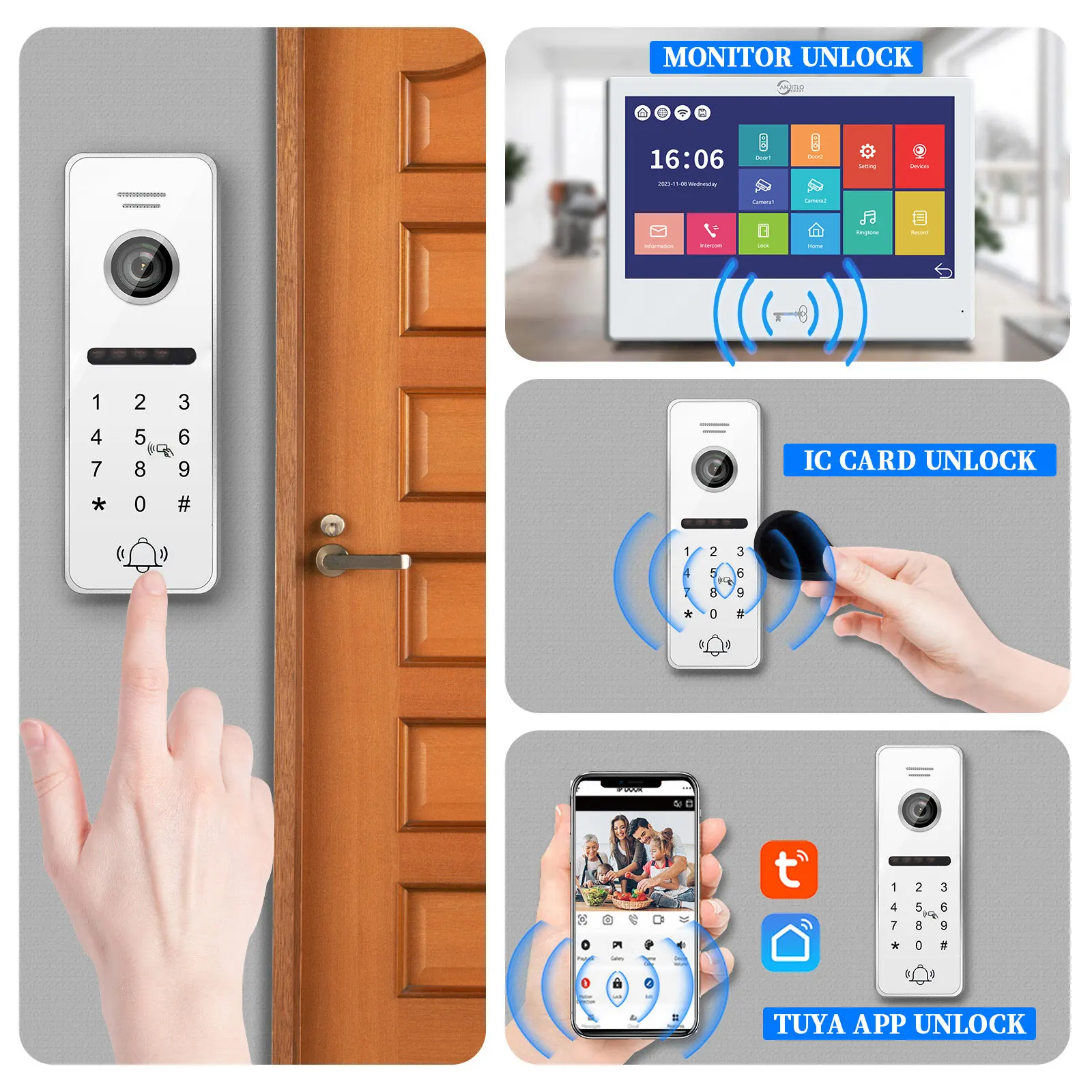 Tuya Smart Video Doorbell Intercom System for Home Apartment Gate and Door Lock