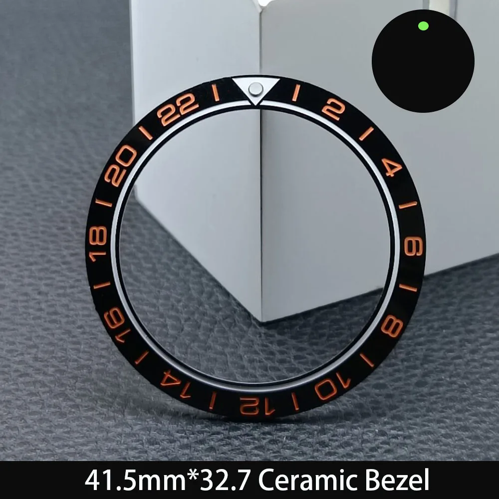 Luminous Ceramic/Aluminum Bezel with Decorative Ring for Men's Watch Accessories