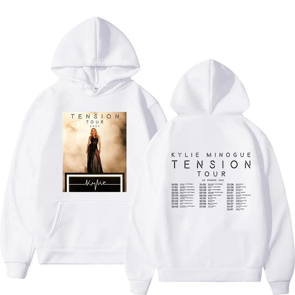 Singer Kylie Minogue Tension World Tour 2025 Print Hoodie Men