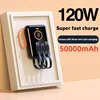 50000mAh 120W Power Bank Portable Large Capacity Mobile Power Supply with USB-A USB-C Lightning Cable For IPhone Samsung Xiaomi 3