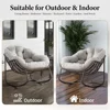 Oversized Rocking Papasan Chair with Thick Cushion and Frame Outdoor Rocker, Comfy Wicker Egg Chairs Lounge for Backyard Balcony 6