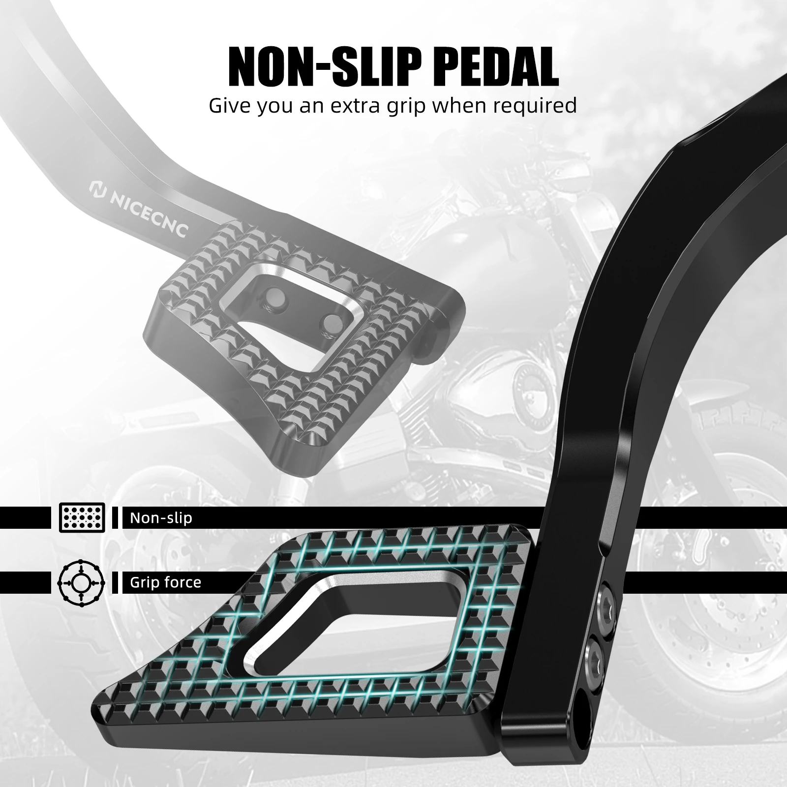 Für Harley Dyna Wide Glide/Street NICECNC Hinterradbremshebel-Pedalsatz für Harley Dyna Bob Low Rider FXDLS 2016–2017 Fat Bob FXDF – Detail 6