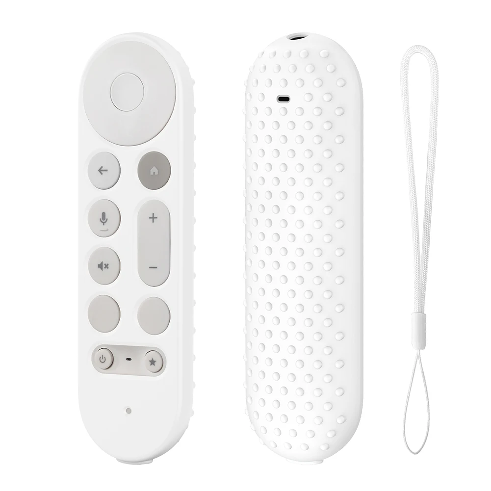 Silicone Remote Case Anti-Slip Protective Controller Sleeve Skin with Lanyard Shockproof for Google TV Streamer 4K Voice Remote
