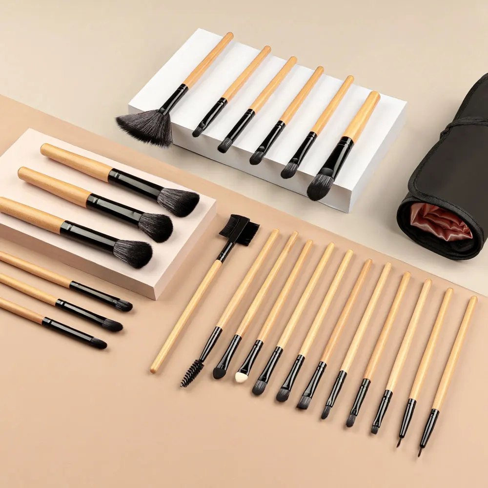 8-32pcs 천연 나무 메이크업 브러쉬 세트 부드럽고 푹신한 프리미엄 전문 화장품 파운데이션 파우더 아이섀도 블렌딩 뷰티 도구