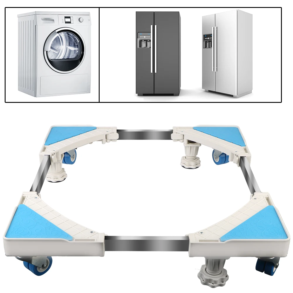 

Подставка для стиральной машины, многофункциональная Регулируемая подставка с 4 сильными ножками для сушилки, холодильника, с фиксатором, с резиновым держателем
