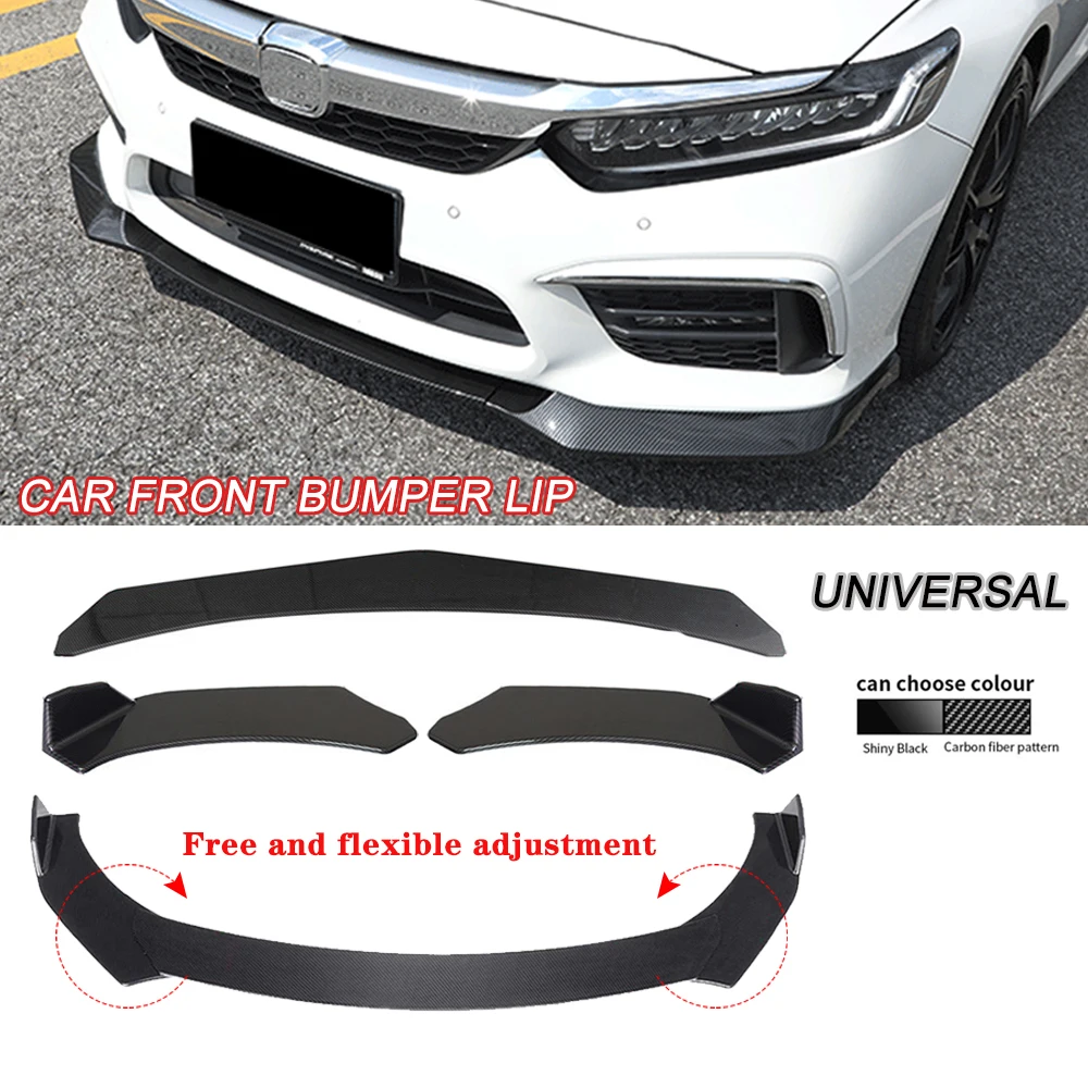 6pcs Universal Carbon Fiber Style Car Front Bumper Fins Lip Canards Splitter  Trim Kit Valence for Repair Maintenance Decoration - AliExpress