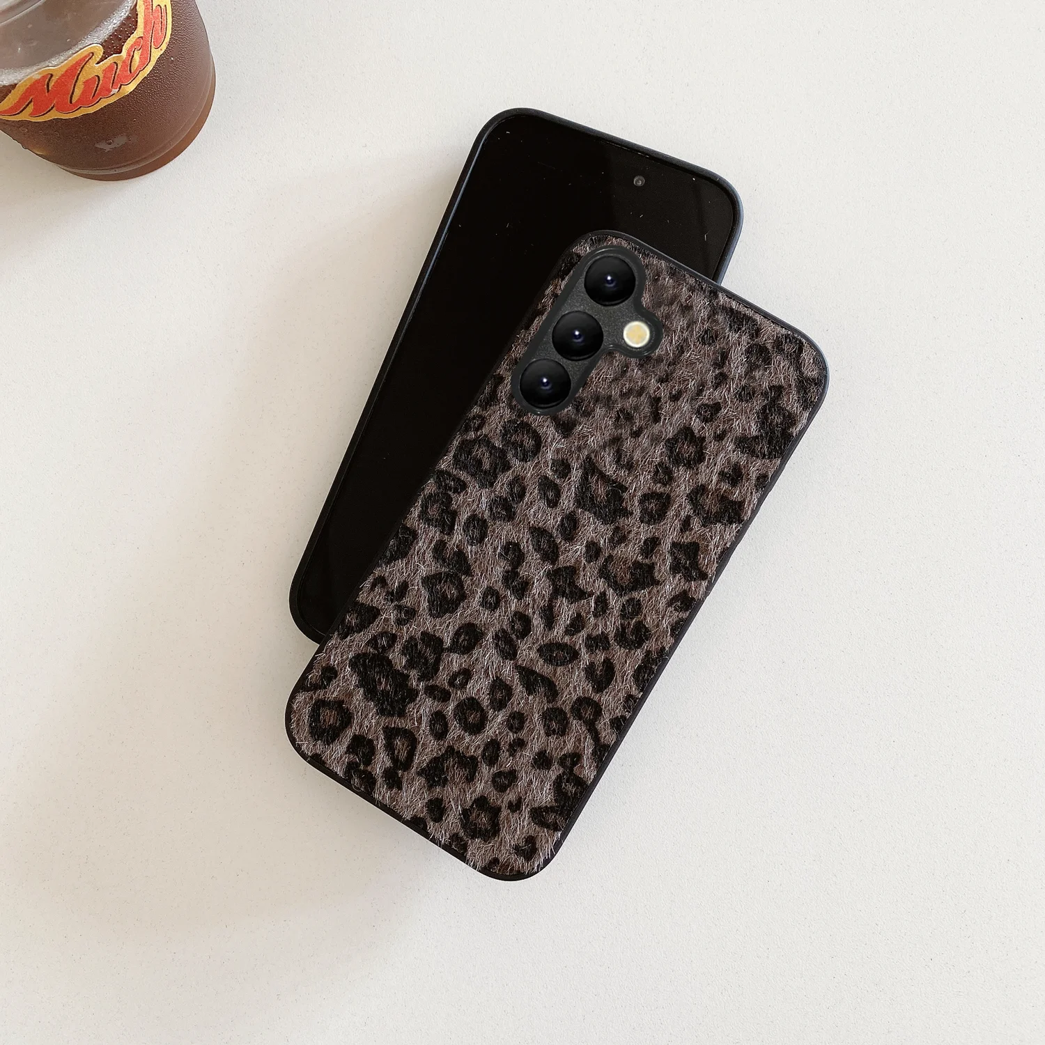 Leopard Plush Textured Shockproof Soft Phone Case