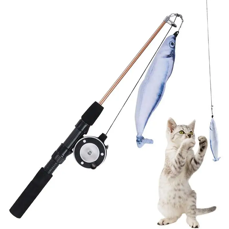 

Retractable Cat Wand Toy Cat Teaser Wand With Adjustable Wheel Kitten Toys With Fishing Pole For Cats Kittens Having Fun