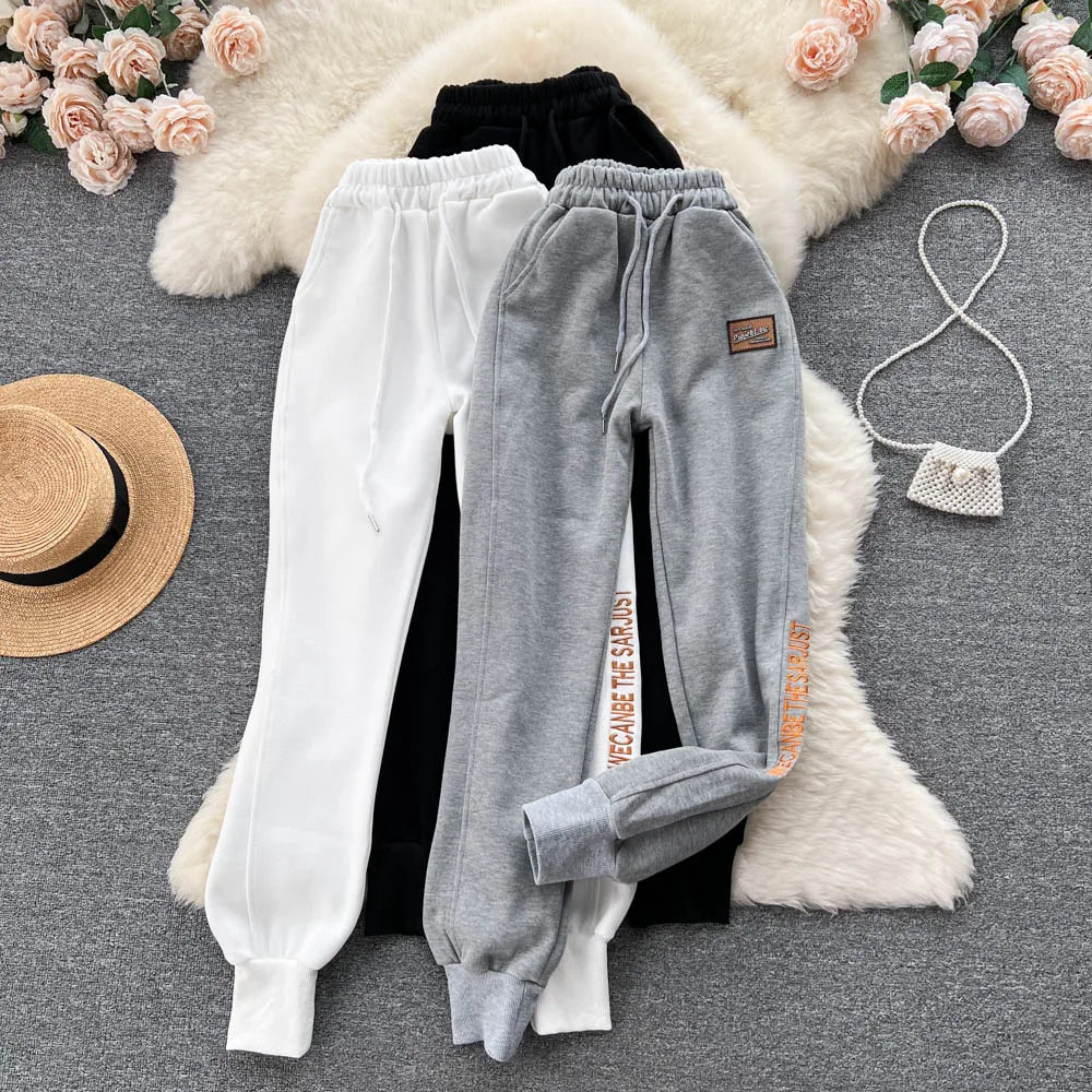 

Autumn New Style Small Man Covering Belly and Showing Thin Drawstring Elastic High Waist Casual Leggings Sports Trousers