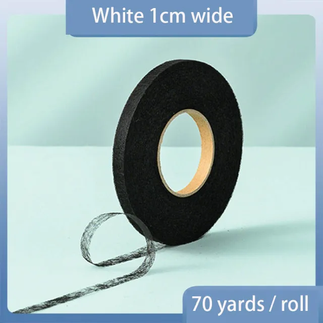 70 Yard White Double Sided Sewing Accessory Adhesive Tape Cloth Apparel Fusible Interlining DIY Accessories Patchwork Lining Fab black 1cm