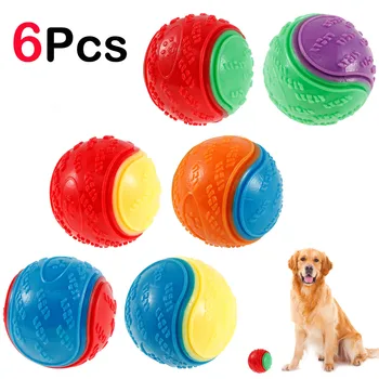 6pc Squeaky TPR Dog Balls 1