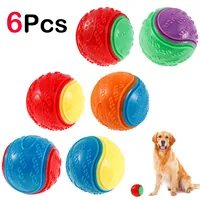 6Pcs Squeaky Balls Toys Dogs Interactive Toys TPR Dog Chew Toy for Dog Pet Teeth Cleaning Bite Resistance  Pet Supplies 1