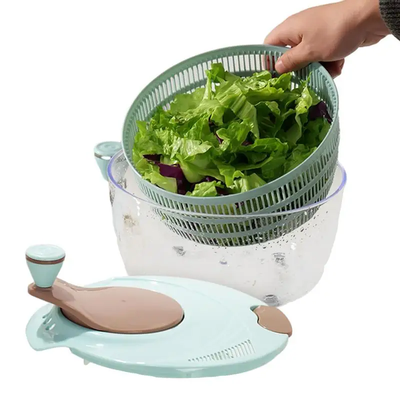 Salad Spinner Double Layer Fruit Washer Spinner with Double Outlet Drain  Holes Food Grade Fruit Washer Quick Fruit Spinner - AliExpress