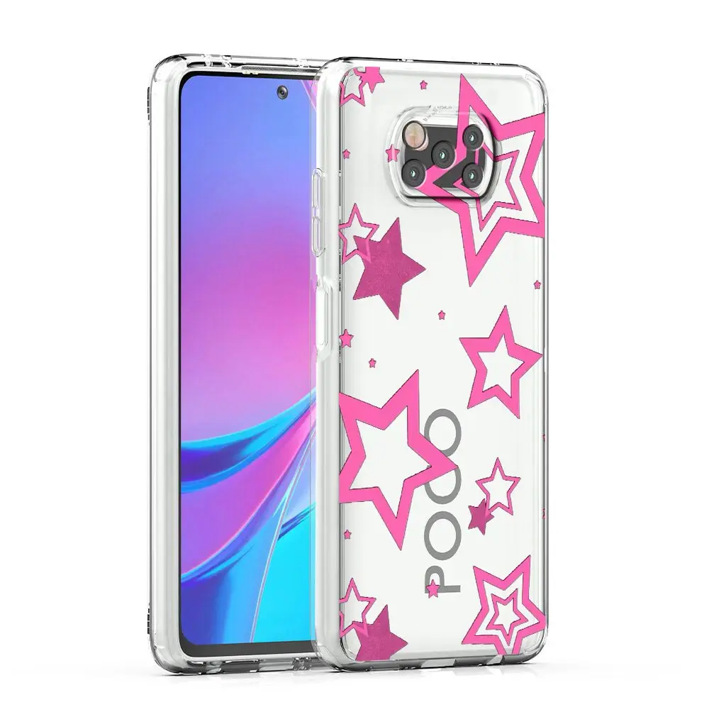 Starry Night Clear Phone Case - Elegant Protective Cover with Stars Pattern