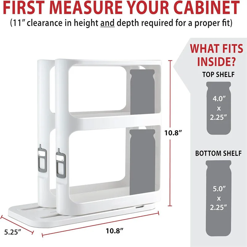 Storage Swivel RackMulti-layer Storage RackCabinet Food Ingredients Storage RackPull-On Swivel Spice Racks 5