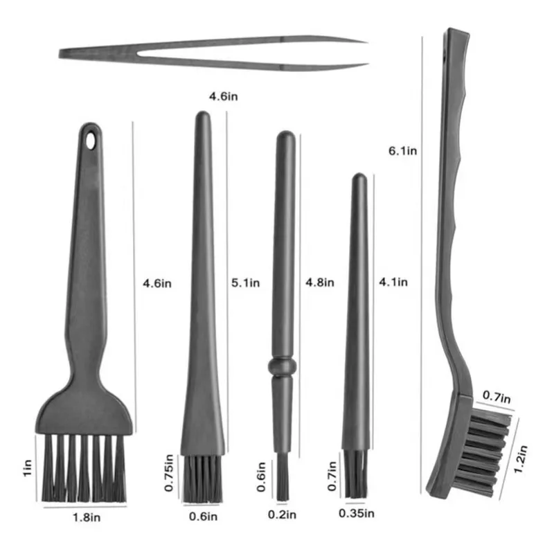 6pcs/set Keyboard Dust Dirt Removing Brush Anti-static Window Gab Clean Tools Cleaning Brushes Multi-purpose Home Accessories
