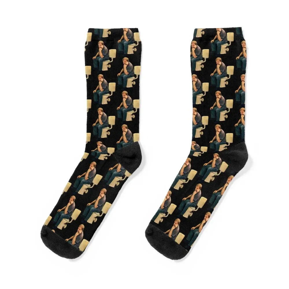 Slavoj Zizek on toilet black Socks winter gifts Crossfit Stockings compression Boy Socks Women's