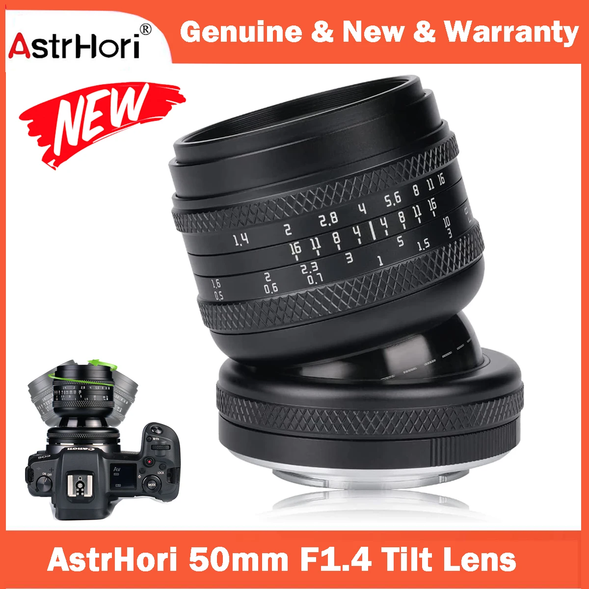 Astrhori 50Mm F1.4 Lente Ad Ampia Apertura Full Frame Manuale 2-In-1 Obiettivo Inclinabile Per Sony E Nikon Z Fuji X Canon Rf Olympus Lumix M43