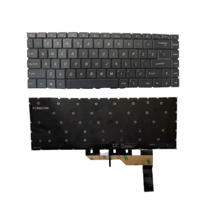 Teclado do Portátil Nos cf para Msi Ms1551 Inglês Cinza com Retroiluminado Branco Novo