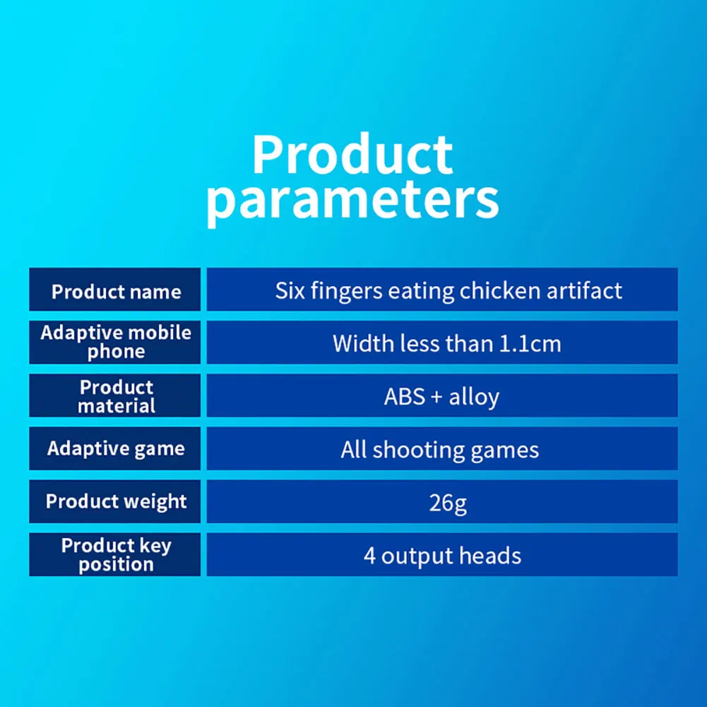 2pcs Mechanical 6 Finger Phone Trigger Gaming Sensitive Aim Shooting Triggers Game Controller Key Button for Pubg Mobile