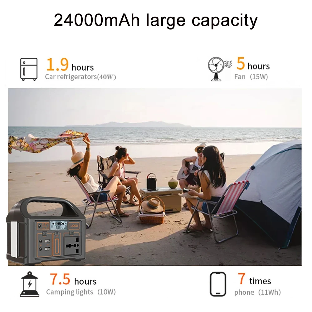 100W Portable Solar Power Station LED Display Battery Power Outdoor Camping Bank Outdoor Supply for Travel Adventure portable power station