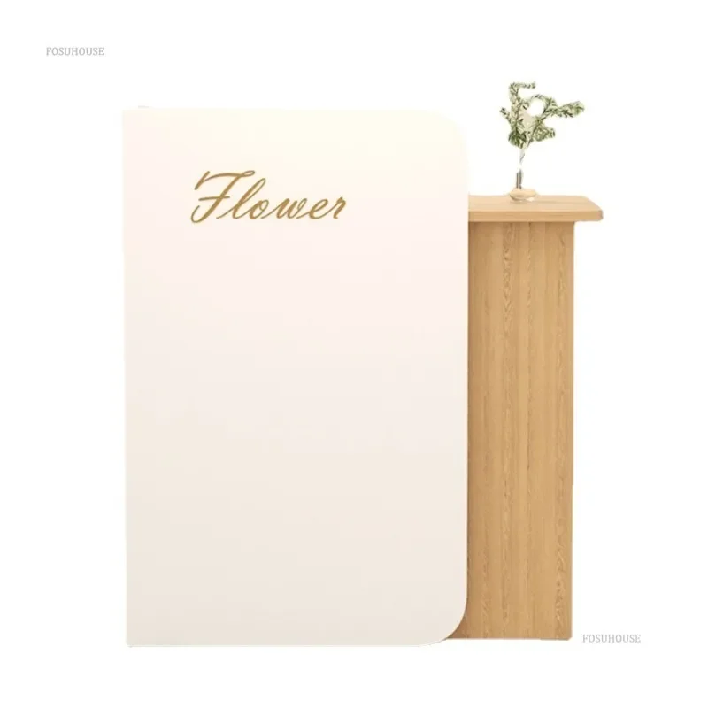 Modern Shop Hotel Reception Desks Simple Cash Register Tables for Beauty Salon Bar Counter Clothing Store Consultation Desk U