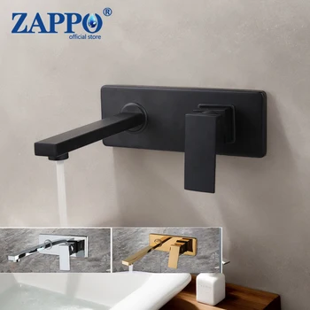 ZAPPO ก๊อกน้ําห้องน้ําติดผนังน้ําตกก๊อกน้ําห้องน้ําร้อนน้ําเย็น TAP เดี่ยวก๊อกน้ําอ่างอาบน้ําสีดํา/ทอง 1