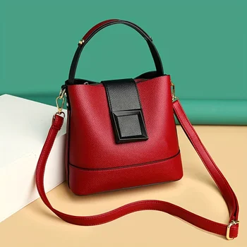 Simple Bucket Bag, Trendy Top Handle Purse, Women's Fashion Hanbag Shoulder Bag, 6