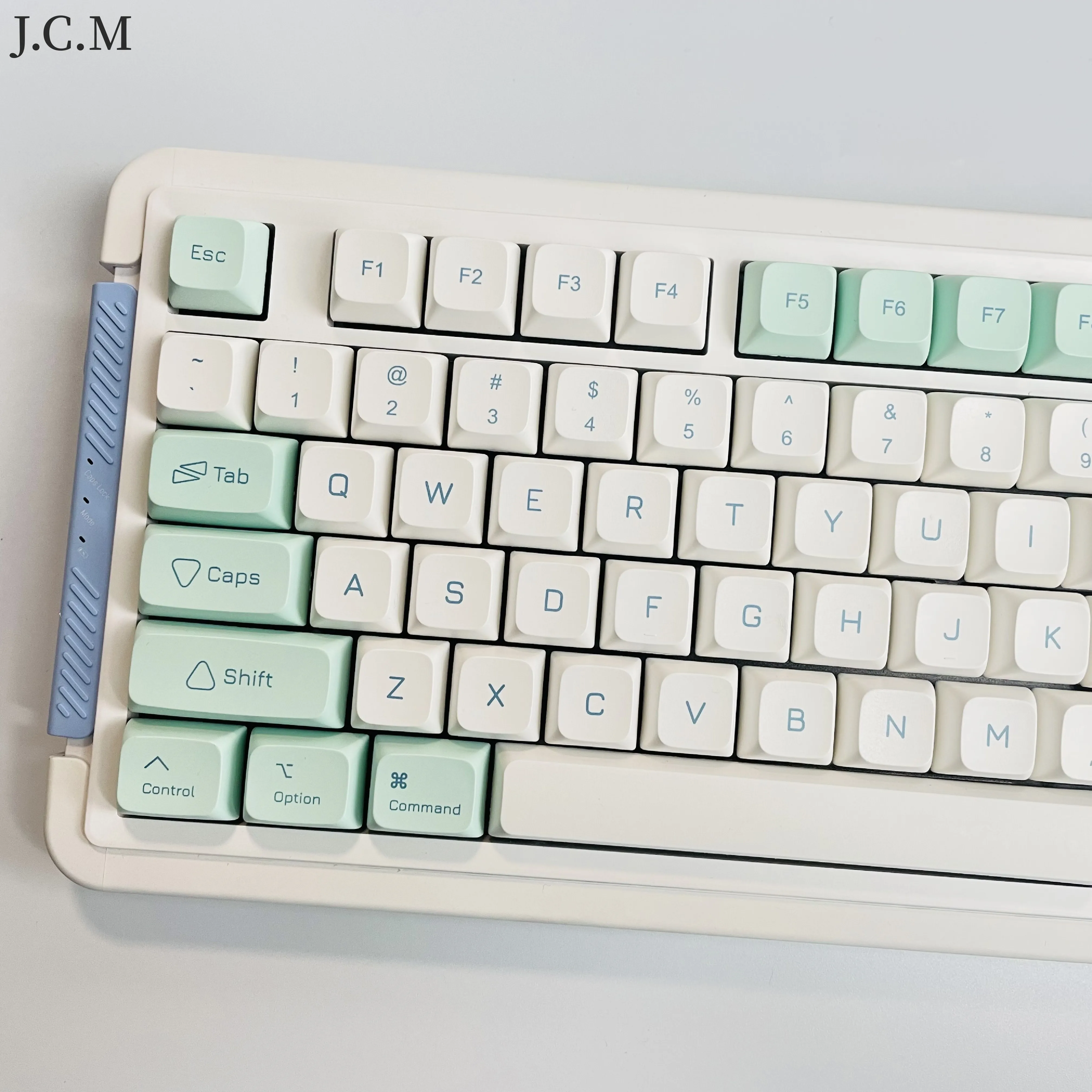 Xda Pbt Keycaps para Teclado Mecânico Ice Mint e Glacier Dye Sub Keycap Mac Iso Abnt2 Layout Personalizado para Cherry Gaming 137 Chaves
