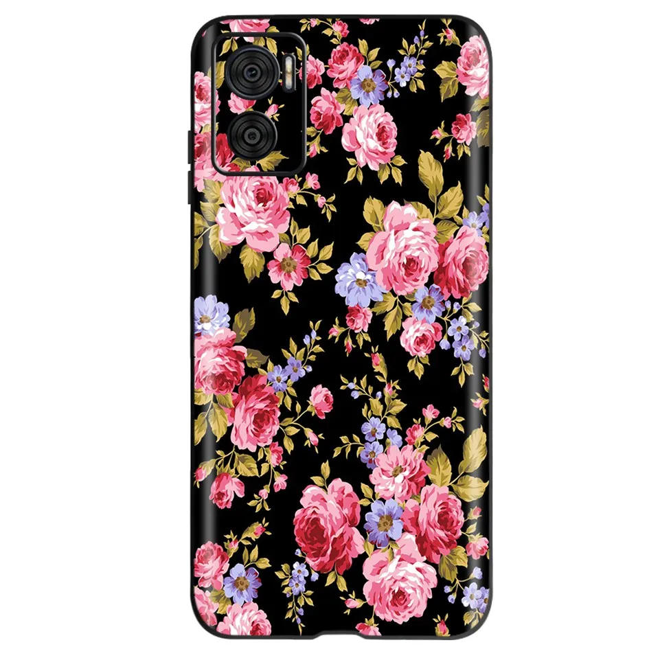 Elegant Flower Butterfly Soft Phone Case for Motorola Moto E Series