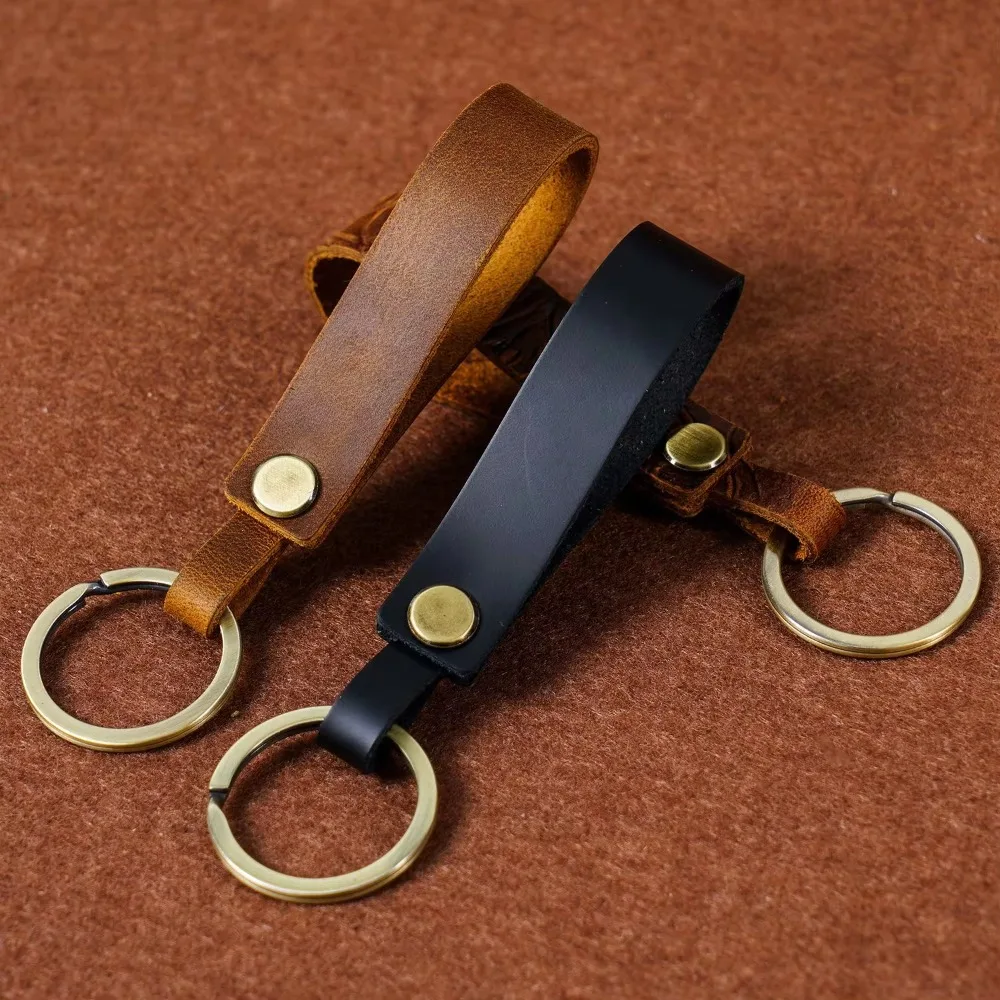 Handgefertigter Vintage-Leder-Schlüsselanhänger, Rindsleder, Handschlaufe, Schlüsselanhänger, Herren- und Damen-Schlüsselband, Auto-Schlüsselanhänger für alle Arten von Autoschlüsseln