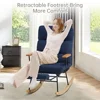 Rocking Chair with Footrest-Glider Rocker Chair Adjustable Backrest Plush Teddy Fabric Sturdy Construction versatile chair any 3